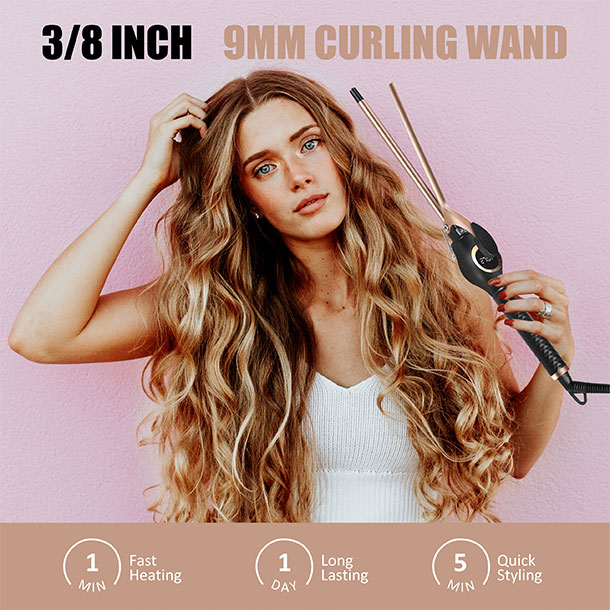 Versatile Beauty Tool: Creating Various Hairstyles with the 3/8 Inch Curler