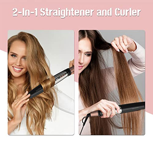 Two-in-one Hair Straightener and Curler(1 Inch)