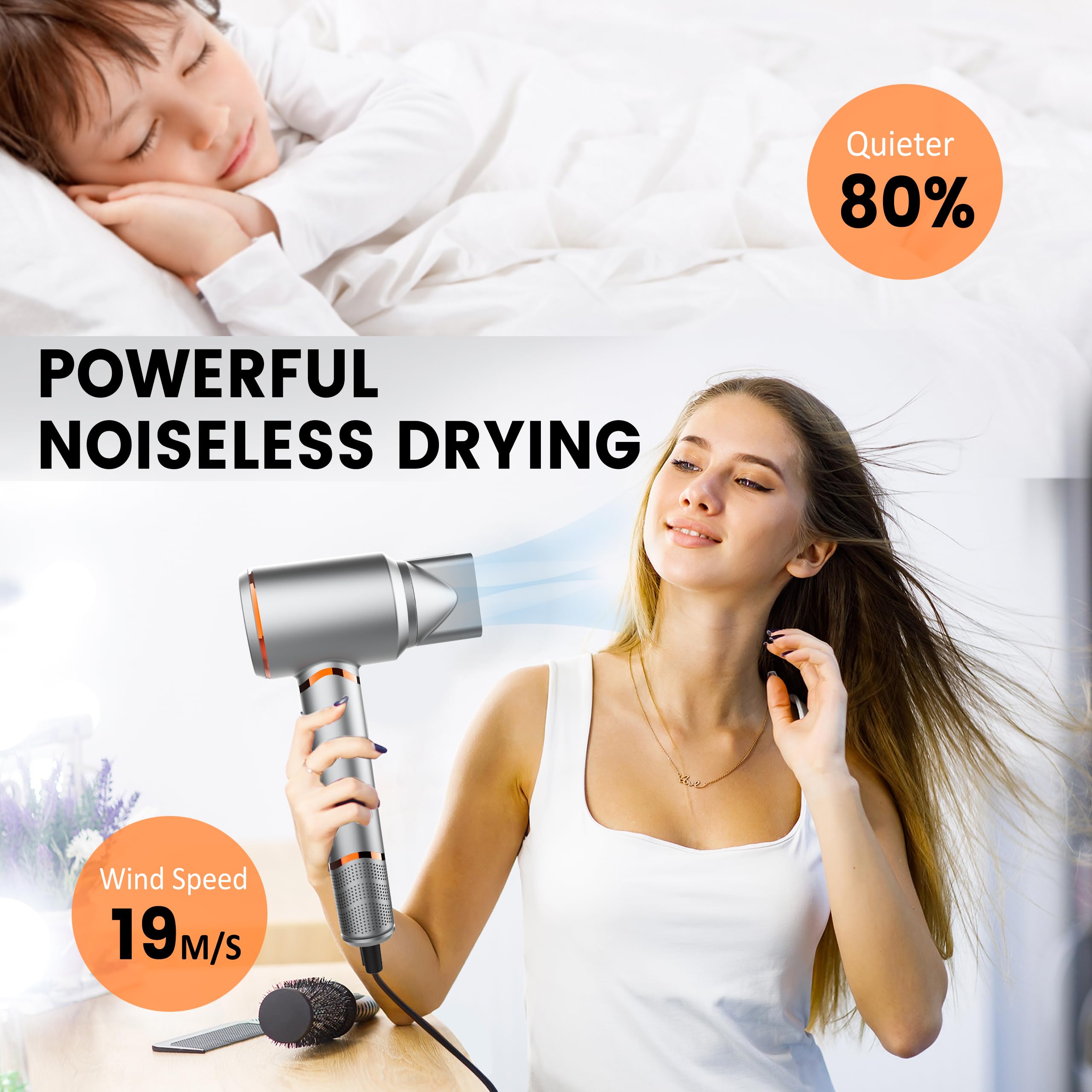 Professional Brush-less Negative Ionic High Speed Hair Dryer