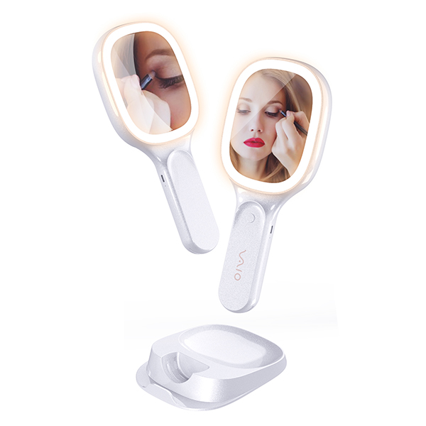 Portable Cosmetic Mirror with Wireless Charger Phone Holder