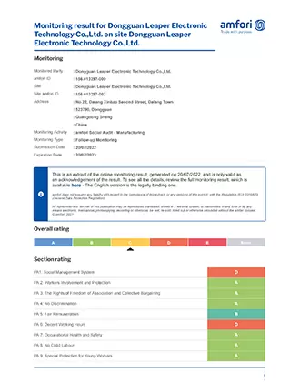 BSCI Certificate