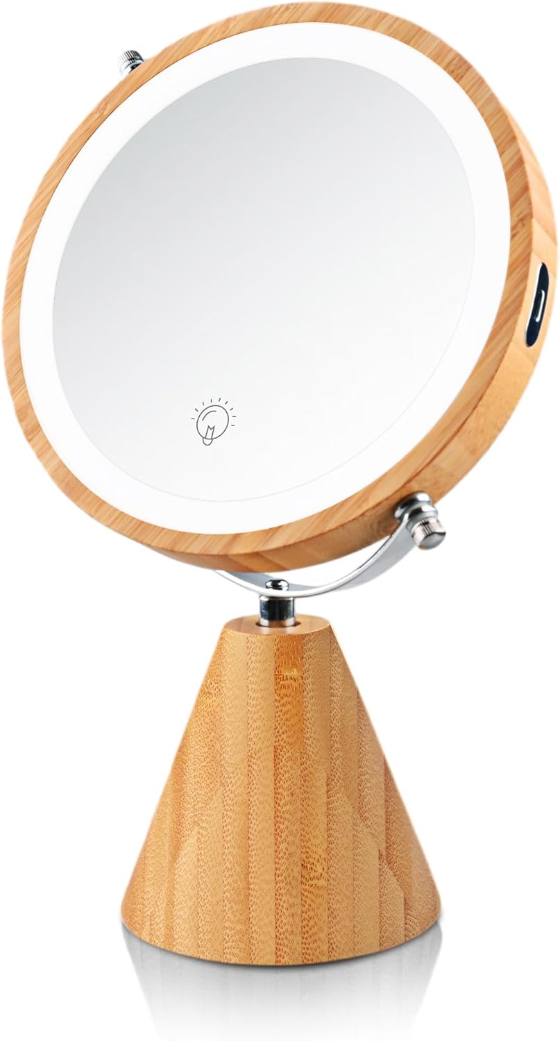 Bamboo Double Sided Cosmetic Mirror