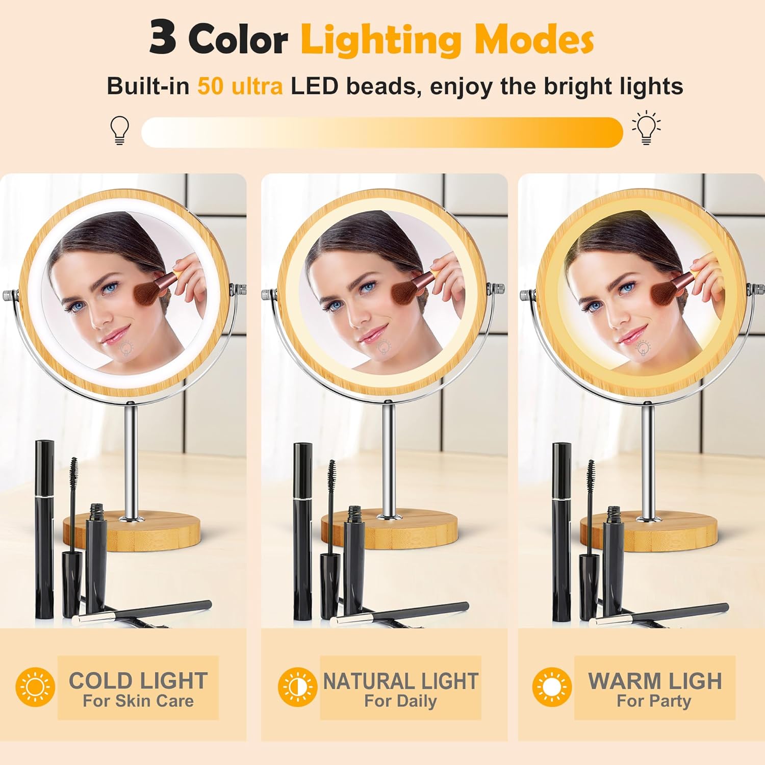 Natural Bamboo Makeup Mirror