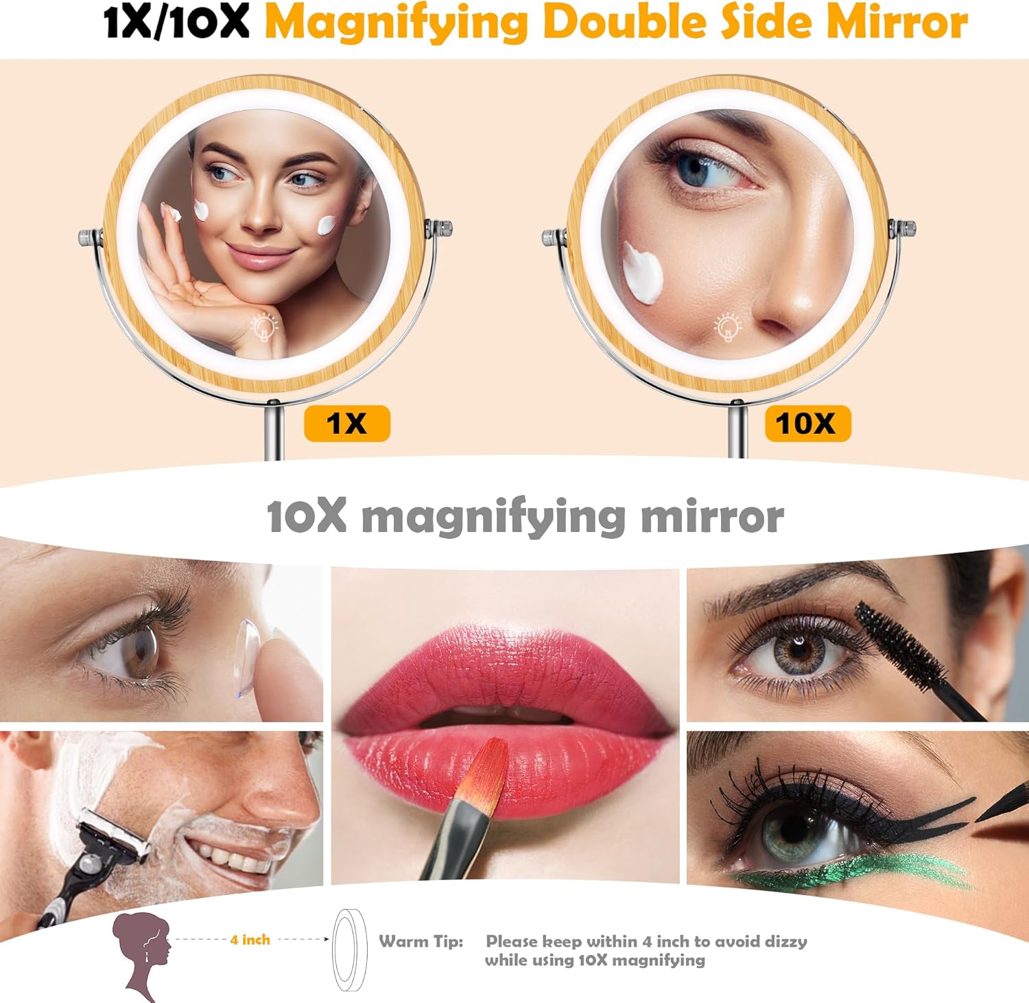 Natural Bamboo Makeup Mirror